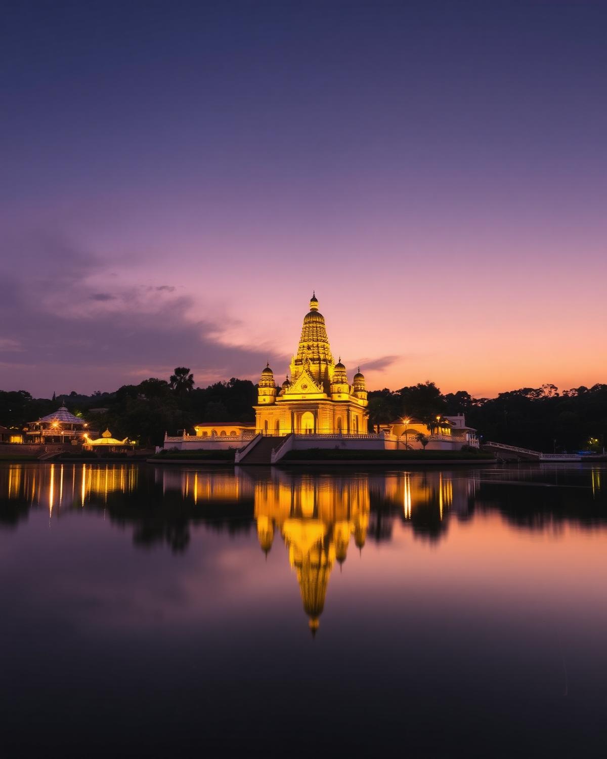 Kandy lake at dusk