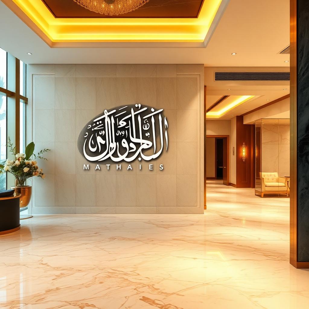 Arabic calligraphic art in a luxury Sri Lankan hotel lobby
